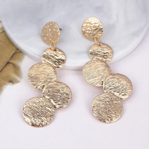 Guangtuo Exaggerated Coin Drop Earrings