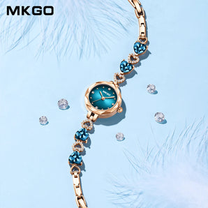 MKGO Women's Rose Gold Bracelet Quartz Watch