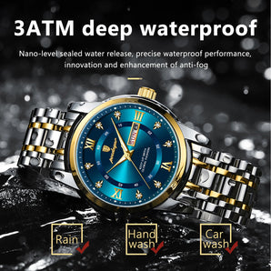 POEDAGAR Elegant Waterproof Men's Quartz Stainless Steel Watch