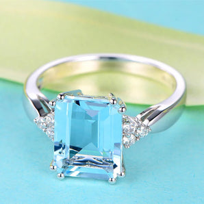 Sterling Silver Aquamarine Gemstone Ring