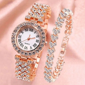 Luxury Diamond Steel Band Women's Watch Bracelet Set: Best-Selling Fashion