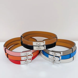 Luxury Brand Women's Genuine Leather Belt: Fashionable All-Match Waistband for Dresses and Pants